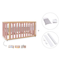 Babybett-Bett 70x140 cm (3in1) Holz/rosa · Crea Plus Due C350-M5059