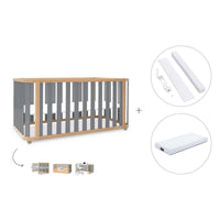 Cot-bed 70x140 cm (3in1) wooden/grey · Crea Plus Due C350-M5058