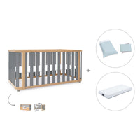 Cot-bed 70x140 cm (3in1) wooden/grey · Crea Plus Due C350-M5058