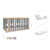 Babybett-Bett 70x140 cm (3in1) Holz/grau · Crea Plus Due C350-M5058