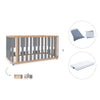 Babybett-Bett 70x140 cm (3in1) Holz/grau · Crea Plus Due C350-M5058