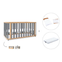 Cot-bed 70x140 cm (3in1) wooden/grey · Crea Plus Due C350-M5058