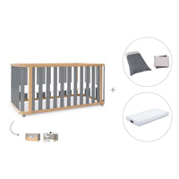 Cot-bed 70x140 cm (3in1) wooden/grey · Crea Plus Due C350-M5058