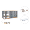 Lit bébé-Lit d'enfant 70x140 cm (3in1) bois/gris · Crea Plus Due C350-M5058