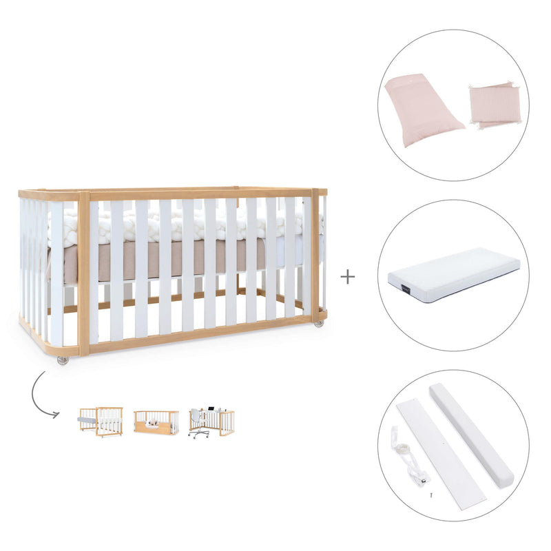 Lit bébé-Lit d'enfant 70x140 cm (3in1) bois/blanc · Crea Plus Due C350-M5011