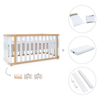 Cot-bed 70x140 cm (3in1) wooden/white · Crea Plus Due C350-M5011