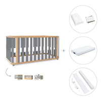 Cot-bed 70x140 cm (3in1) wooden/grey · Crea Plus Due C350-M5058