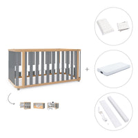 Cot-bed 70x140 cm (3in1) wooden/grey · Crea Plus Due C350-M5058