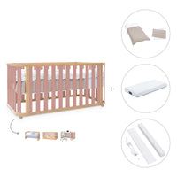 Babybett-Bett 70x140 cm (3in1) Holz/rosa · Crea Plus Due C350-M5059