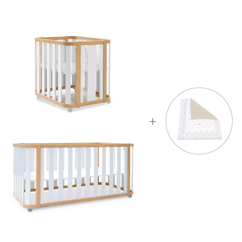 Crib, cot and bed (4in1) wooden/white · Crea Plus Tre C351-M5011