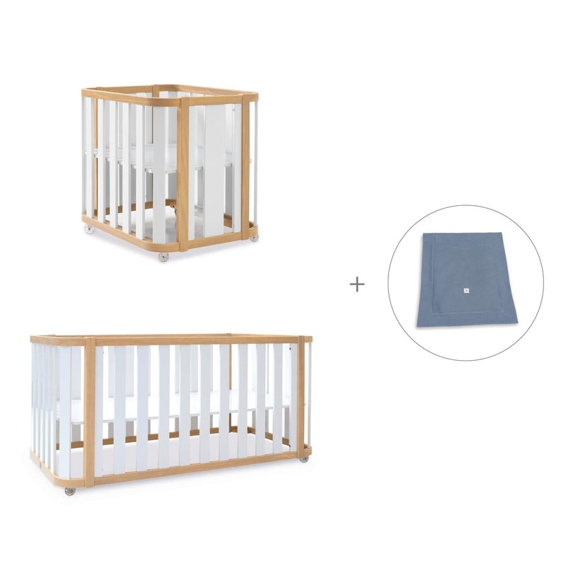 Crib, cot and bed (4in1) wooden/white · Crea Plus Tre C351-M5011