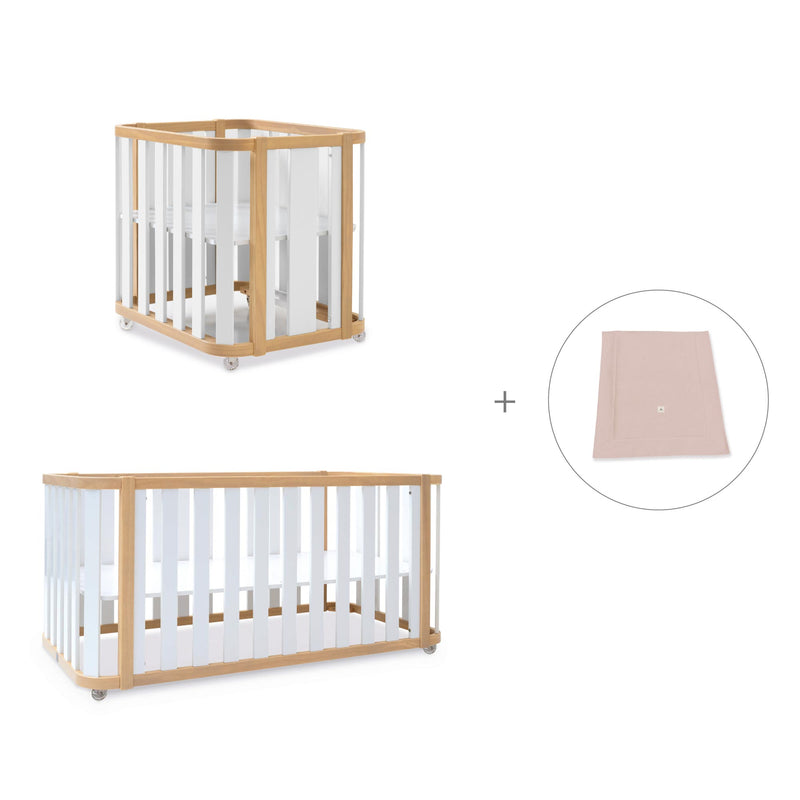 Crib, cot and bed (4in1) wooden/white · Crea Plus Tre C351-M5011