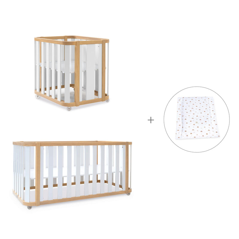Crib, cot and bed (4in1) wooden/white · Crea Plus Tre C351-M5011