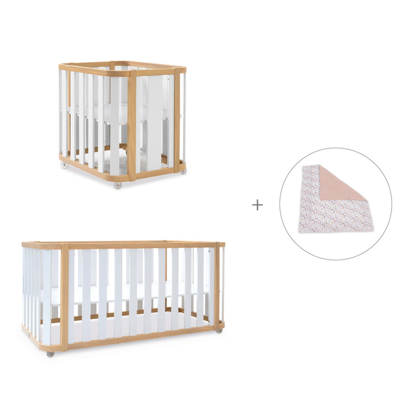 Crib, cot and bed (4in1) wooden/white · Crea Plus Tre C351-M5011