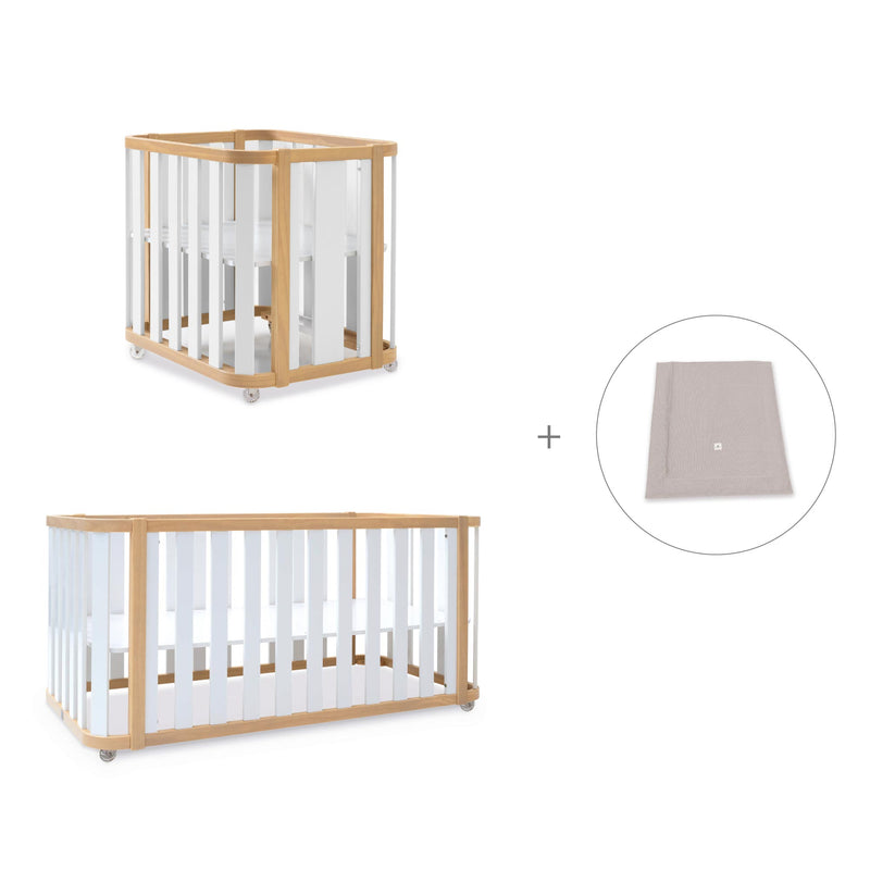 Crib, cot and bed (4in1) wooden/white · Crea Plus Tre C351-M5011