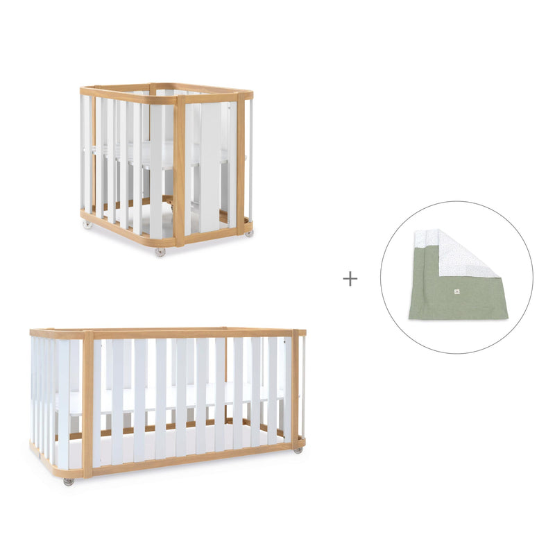 Crib, cot and bed (4in1) wooden/white · Crea Plus Tre C351-M5011