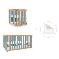 Mini berço, berço e cama (4in1) madeira/verde · Crea Plus Tre C351-M5057