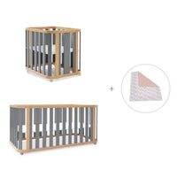 Babywiege, babybett und Bett (4in1) Holz/grau · Crea Plus Tre C351-M5058