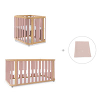 Babywiege, babybett und Bett (4in1) Holz/rosa · Crea Plus Tre C351-M5059