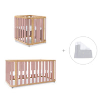 Babywiege, babybett und Bett (4in1) Holz/rosa · Crea Plus Tre C351-M5059