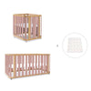 Babywiege, babybett und Bett (4in1) Holz/rosa · Crea Plus Tre C351-M5059