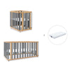 Babywiege, babybett und Bett (4in1) Holz/grau · Crea Plus Tre C351-M5058