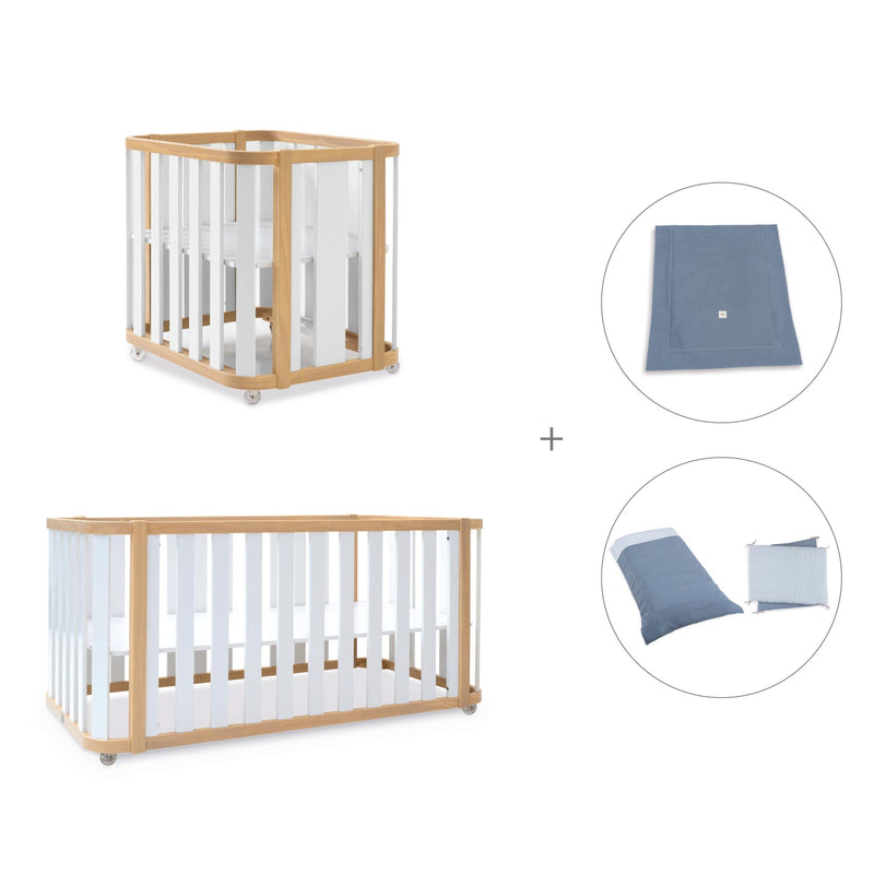 Crib, cot and bed (4in1) wooden/white · Crea Plus Tre C351-M5011