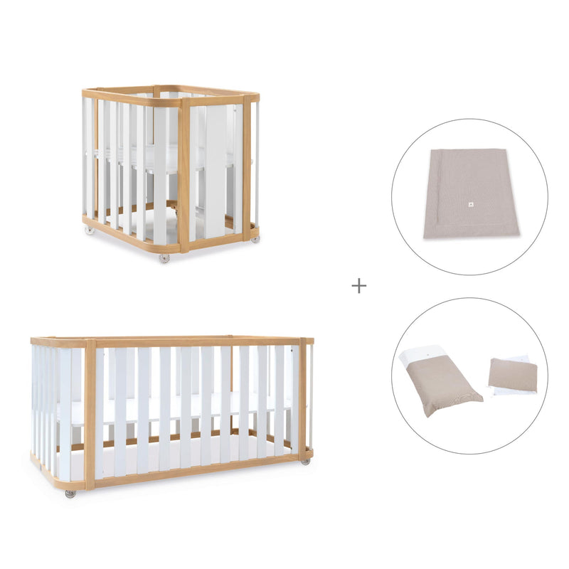 Crib, cot and bed (4in1) wooden/white · Crea Plus Tre C351-M5011