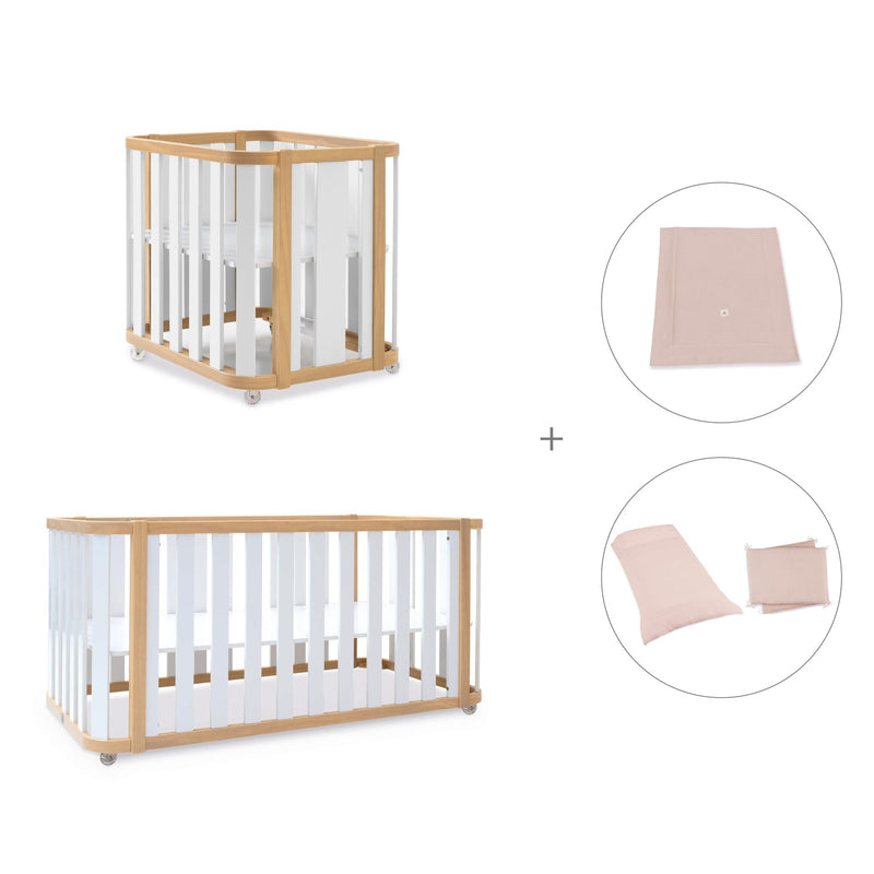 Crib, cot and bed (4in1) wooden/white · Crea Plus Tre C351-M5011