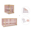 Babywiege, babybett und Bett (4in1) Holz/rosa · Crea Plus Tre C351-M5059