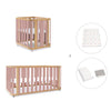 Babywiege, babybett und Bett (4in1) Holz/rosa · Crea Plus Tre C351-M5059