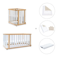 Crib, cot and bed (4in1) wooden/white · Crea Plus Tre C351-M5011