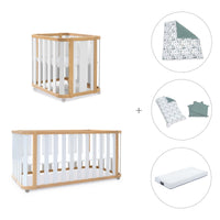 Crib, cot and bed (4in1) wooden/white · Crea Plus Tre C351-M5011