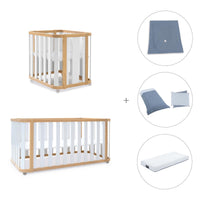Crib, cot and bed (4in1) wooden/white · Crea Plus Tre C351-M5011