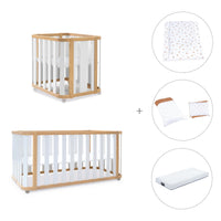 Crib, cot and bed (4in1) wooden/white · Crea Plus Tre C351-M5011