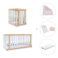 Crib, cot and bed (4in1) wooden/white · Crea Plus Tre C351-M5011