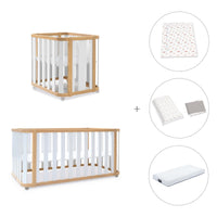 Crib, cot and bed (4in1) wooden/white · Crea Plus Tre C351-M5011