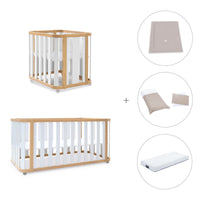 Crib, cot and bed (4in1) wooden/white · Crea Plus Tre C351-M5011
