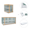 Mini berço, berço e cama (4in1) madeira/verde · Crea Plus Tre C351-M5057