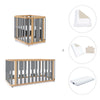 Babywiege, babybett und Bett (4in1) Holz/grau · Crea Plus Tre C351-M5058
