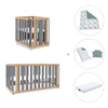 Babywiege, babybett und Bett (4in1) Holz/grau · Crea Plus Tre C351-M5058
