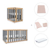 Babywiege, babybett und Bett (4in1) Holz/grau · Crea Plus Tre C351-M5058