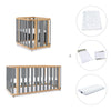 Babywiege, babybett und Bett (4in1) Holz/grau · Crea Plus Tre C351-M5058