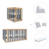 Babywiege, babybett und Bett (4in1) Holz/grau · Crea Plus Tre C351-M5058