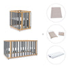 Babywiege, babybett und Bett (4in1) Holz/grau · Crea Plus Tre C351-M5058