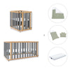 Babywiege, babybett und Bett (4in1) Holz/grau · Crea Plus Tre C351-M5058