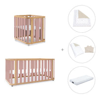Babywiege, babybett und Bett (4in1) Holz/rosa · Crea Plus Tre C351-M5059