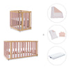 Babywiege, babybett und Bett (4in1) Holz/rosa · Crea Plus Tre C351-M5059