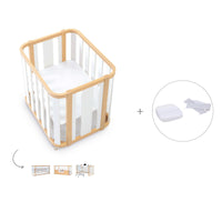 Crib, cot and bed (4in1) wooden/white · Crea Plus Tre C351-M5011