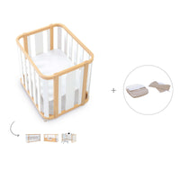 Babywiege, babybett und Bett (4in1) Holz/weiss · Crea Plus Tre C351-M5011